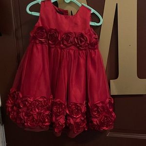 Beautiful red dress with roses